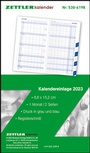 Bild: Kalender-Ersatzeinlage 2023 - für den Taschenplaner Typ 540 - 8,8x15,2 cm - 1 Woche auf 1 Seiten - separates Adressheft - faltbar - Notizheft - 520-6198 - Zettler