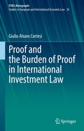 Cover: Proof and the Burden of Proof in International Investment Law - Springer