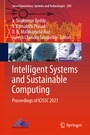 Cover: Intelligent Systems and Sustainable Computing - Springer