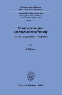Abbildung von: Strukturprinzipien der Sparkassenverfassung. - Duncker & Humblot