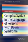 Cover: Complex Syntax in the Language of Persons with Down Syndrome - Springer