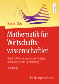 Abbildung von: Mathematik für Wirtschaftswissenschaftler - Springer Spektrum