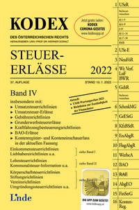 Abbildung von: KODEX Steuer-Erlässe 2022, Band IV - Linde