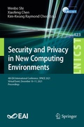 Cover: Security and Privacy in New Computing Environments - Springer