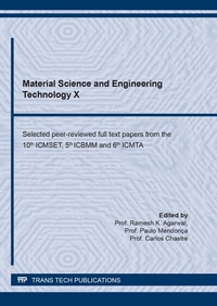 Enlarge image Cover: Material Science and Engineering Technology X - Trans Tech Publications Ltd