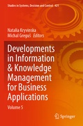 Cover: Developments in Information & Knowledge Management for Business Applications - Springer