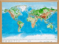 Abbildung von: Welt Gross 1:53.000.000 mit Naturholzrahmen - georelief Vertriebs GbR