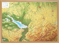 Abbildung von: Relief Allgäu Bodensee 1:200.000 mit Naturholzrahmen - georelief Vertriebs GbR