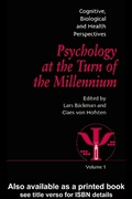 Cover: Psychology at the Turn of the Millennium, Volume 1 - Psychology Press Ltd