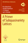 Cover: A Primer of Subquasivariety Lattices - Springer
