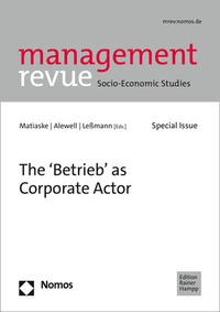 Abbildung von: The 'Betrieb' as Corporate Actor - Nomos