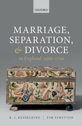 Cover: Marriage, Separation, and Divorce in England, 1500-1700 - OUP eBook