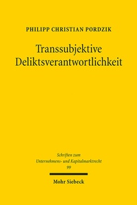 Abbildung von: Transsubjektive Deliktsverantwortlichkeit - Mohr Siebeck