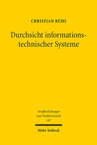 Abbildung von: Durchsicht informationstechnischer Systeme - Mohr Siebeck