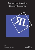 Cover: Recherche litt&eacute;raire / Literary Research - Peter Lang Verlag