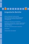 Cover: Linguistische Berichte Heft 269 - Buske, H