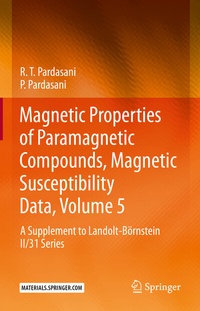 Abbildung von: Magnetic Properties of Paramagnetic Compounds, Magnetic Susceptibility Data, Volume 5 - Springer