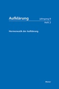 Cover: Aufkl&auml;rung, Band 8/2: Hermeneutik der Aufkl&auml;rung - Meiner