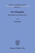 Cover: Das Zitiergebot. - Duncker & Humblot