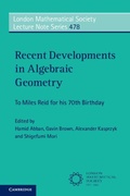 Cover: Recent Developments in Algebraic Geometry - Cambridge University Press