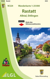 Abbildung von: W224 Wanderkarte 1:25 000 Rastatt - Landesamt für Geoinformation und Landentwicklung Baden-Württemberg (LGL)