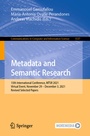 Cover: Metadata and Semantic Research - Springer