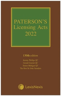 Abbildung von: Paterson's Licensing Acts 2022 - Butterworths Law