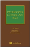 Cover: Paterson's Licensing Acts 2023 - Butterworths Law