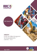 Cover: RRC Study Text: NEBOSH Health and Safety Management for Construction (UK) - RRC International