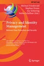 Cover: Privacy and Identity Management. Between Data Protection and Security - Springer