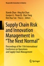Cover: Supply Chain Risk and Innovation Management in "The Next Normal" - Springer