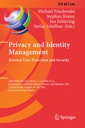 Cover: Privacy and Identity Management. Between Data Protection and Security - Springer