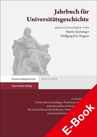 Abbildung von: Jahrbuch für Universitätsgeschichte 22 (2019) - Franz Steiner Verlag