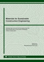 Cover: Materials for Sustainable Construction Engineering - Trans Tech Publications Ltd
