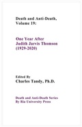 Cover: Death And Anti-Death, Volume 19 - Ria University Press