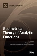 Cover: Geometrical Theory of Analytic Functions - MDPI AG