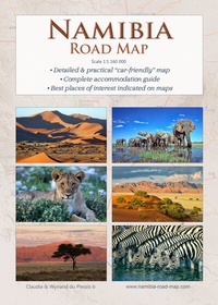 Abbildung von: Detaillierte NAMIBIA Reisekarte - NAMIBIA ROAD MAP (1:1.160.000) - Wild Photo Shop