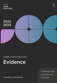 Abbildung von: Core Statutes on Evidence 2022-23 - Hart Publishing