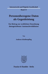 Abbildung von: Personenbezogene Daten als Gegenleistung. - Duncker & Humblot