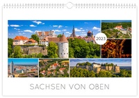 Abbildung von: Kalender Sachsen von oben 2023 - Luftaufnahmen - K4Verlag