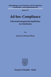 Abbildung von: Ad-hoc-Compliance. - Duncker & Humblot