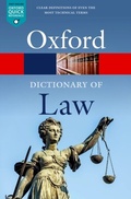 Cover: A Dictionary of Law - OUP eBook