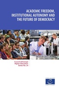 Cover: Academic freedom, institutional autonomy and the future of democracy - Council of Europe