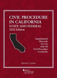 Enlarge image Cover: Civil Procedure in California - West Academic Press