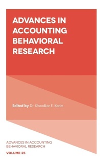 Enlarge image Cover: Advances in Accounting Behavioral Research - Emerald Publishing Limited