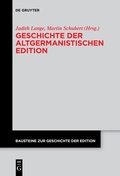 Cover: Geschichte der altgermanistischen Edition - De Gruyter