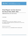 Cover: Final Report on City Services for Fiscal Year 2020-2021 - School of Government
