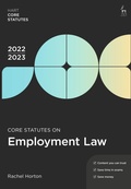 Cover: Core Statutes on Employment Law 2022-23 - Hart Publishing
