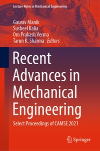 Enlarge image Cover: Recent Advances in Mechanical Engineering - Springer