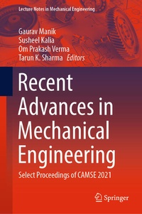 Enlarge image Cover: Recent Advances in Mechanical Engineering - Springer